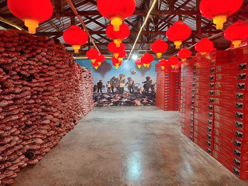 查干南湖冰场大库，捕鱼收获季节